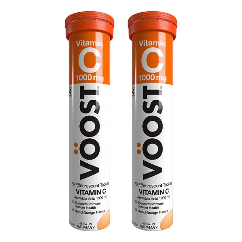 VOOST Vitamin C 1000mg Blood Orange Twenty Effervescent Tablets x 8 Bundle of 2