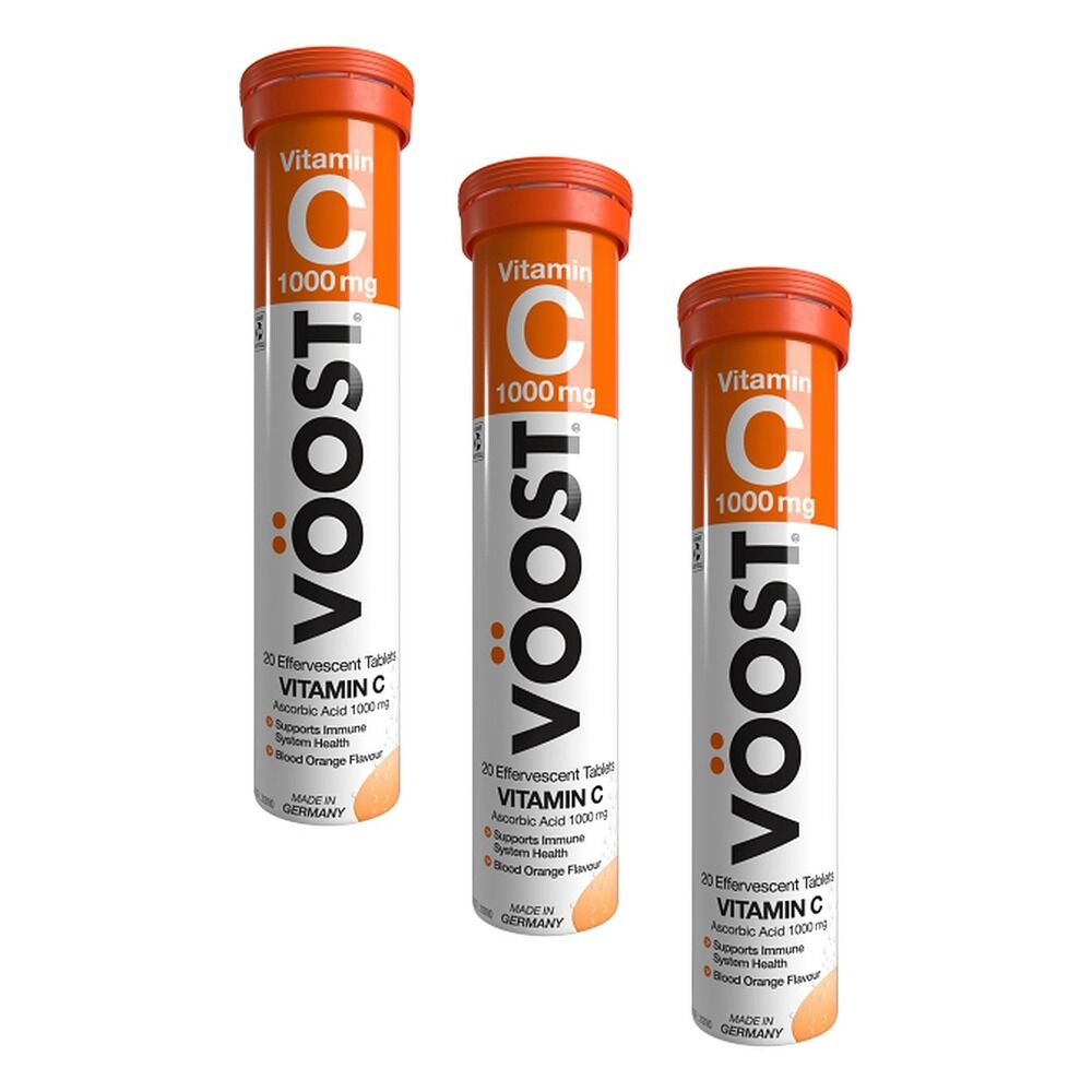 VOOST Vitamin C 1000mg Blood Orange Twenty Effervescent Tablets x 8 Bundle of 3