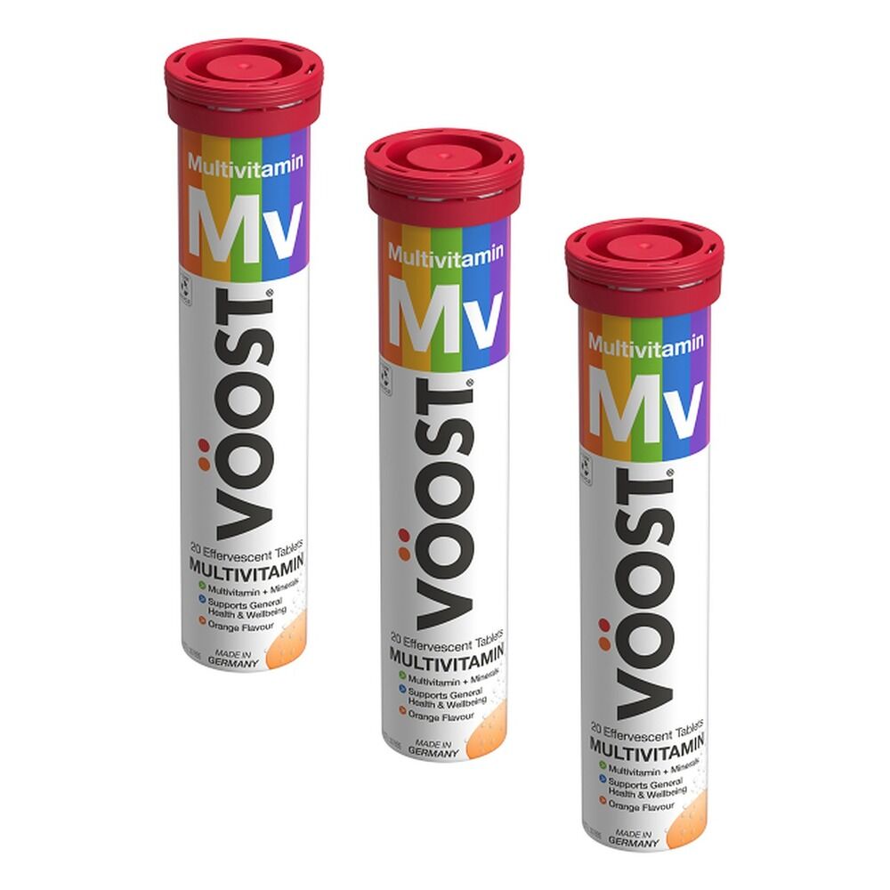 VOOST Daily Multivitamin Orange Flavour Twenty Effervescent Tablets Pack of 3