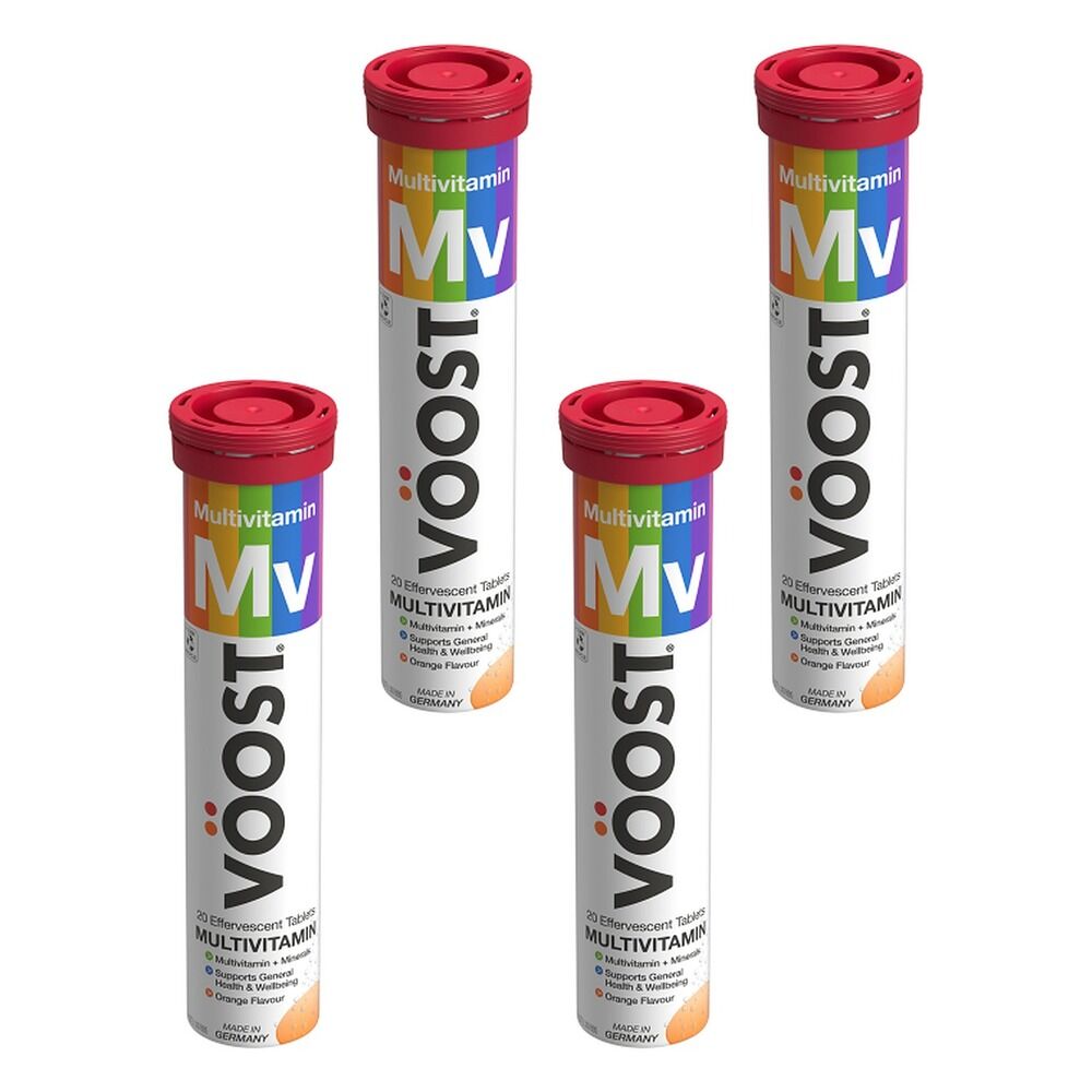 VOOST Daily Multivitamin Orange Flavour Twenty Effervescent Tablets Pack of 4