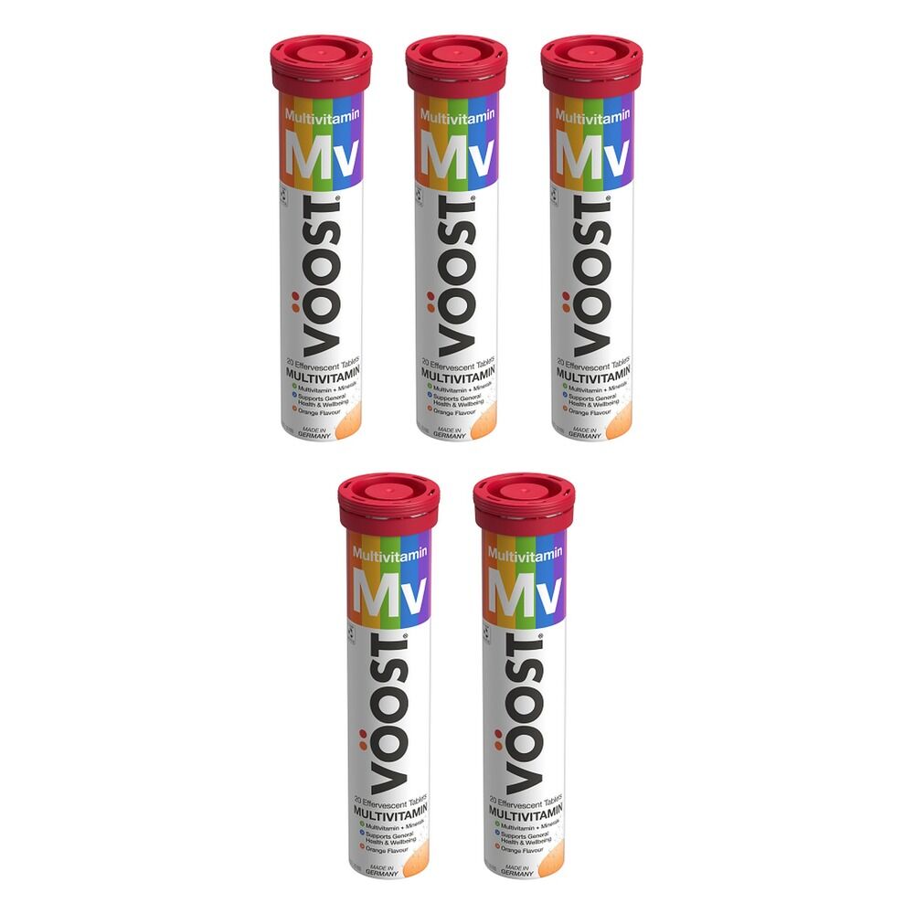 VOOST Daily Multivitamin Orange Flavour Twenty Effervescent Tablets Pack of 5