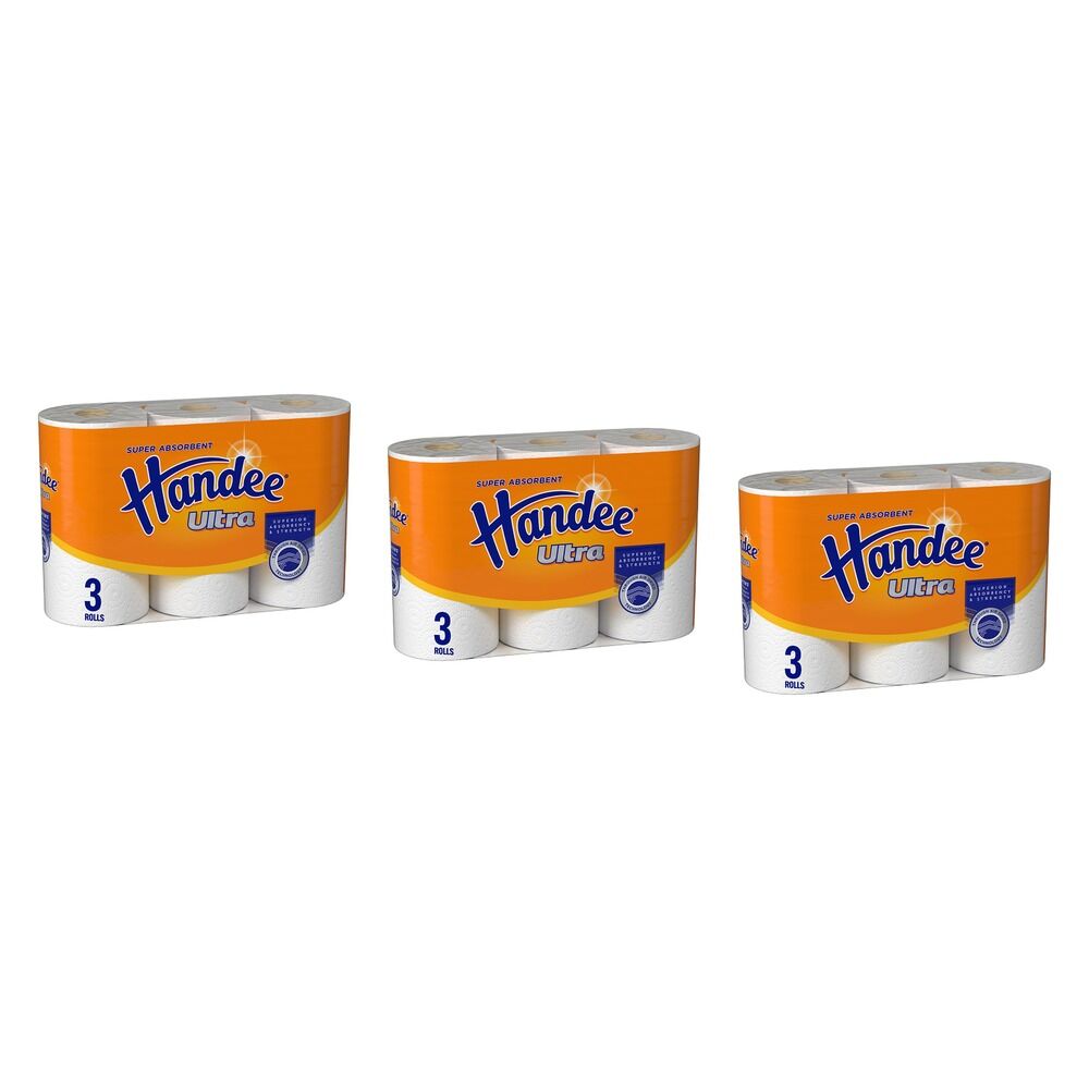 Handee Ultra Paper Towels White 3 Pack x 4 Bundle of 3