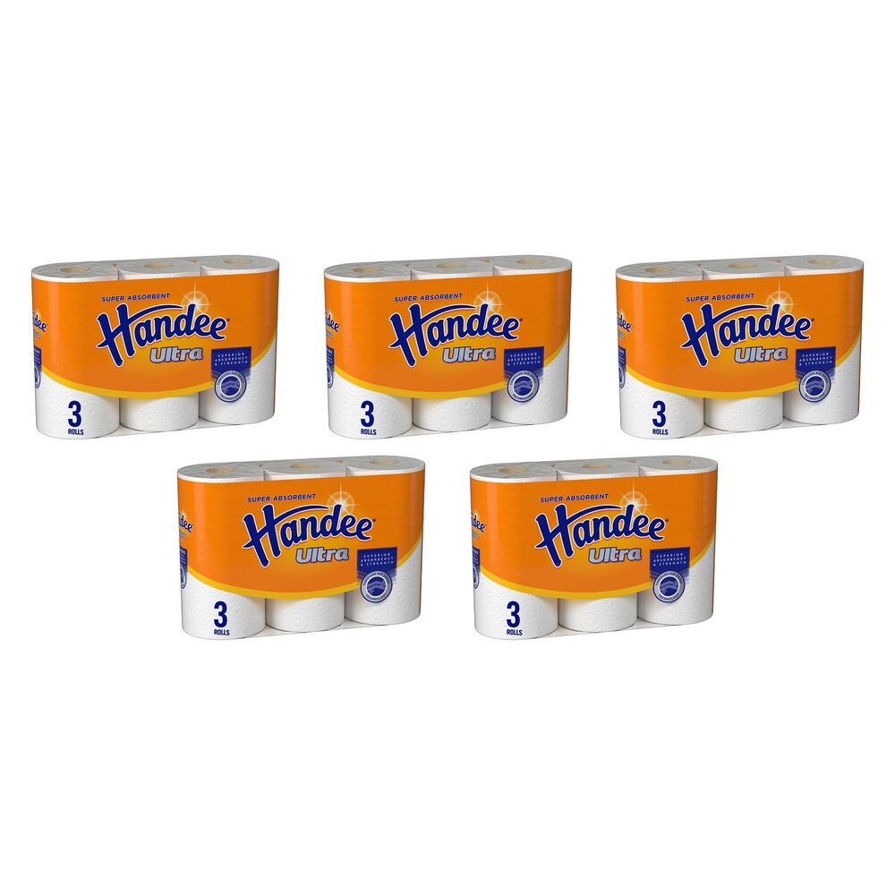 Handee Ultra Paper Towels White 3 Pack x 4 Bundle of 5