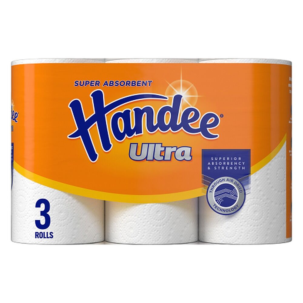 Handee Ultra Paper Towels White 3 Pack x 4