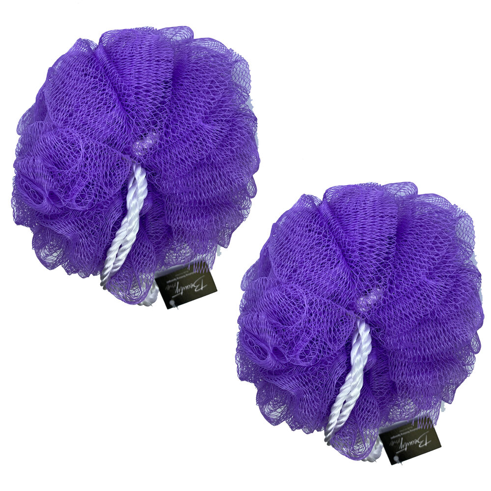 Beauty & Me Large Exfoliating Bath Shower Mesh Sponge Scrubber x 2