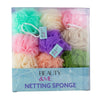 Beauty & Me Bath & Shower Netting Sponge Pastel Tub of 36 Bundle of 4