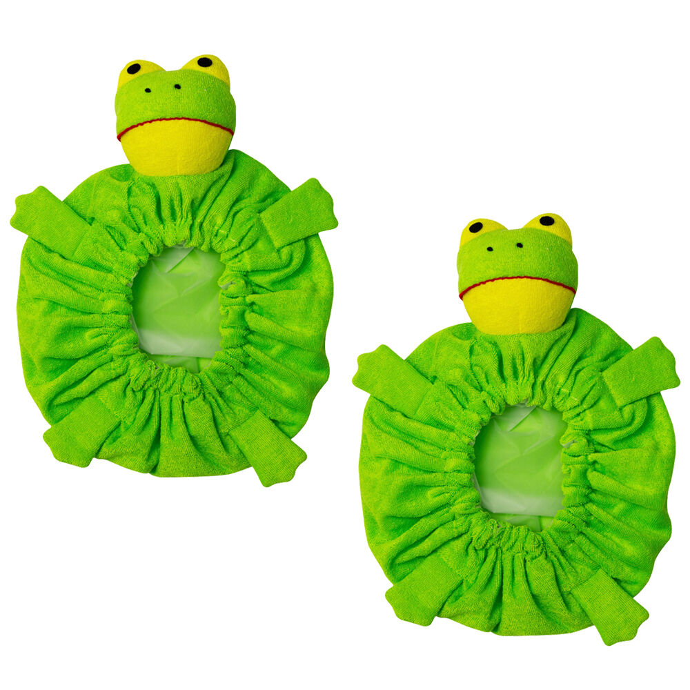 Frog Green Shower Cap Pack of 2 Animal Collection Waterproof Reusable