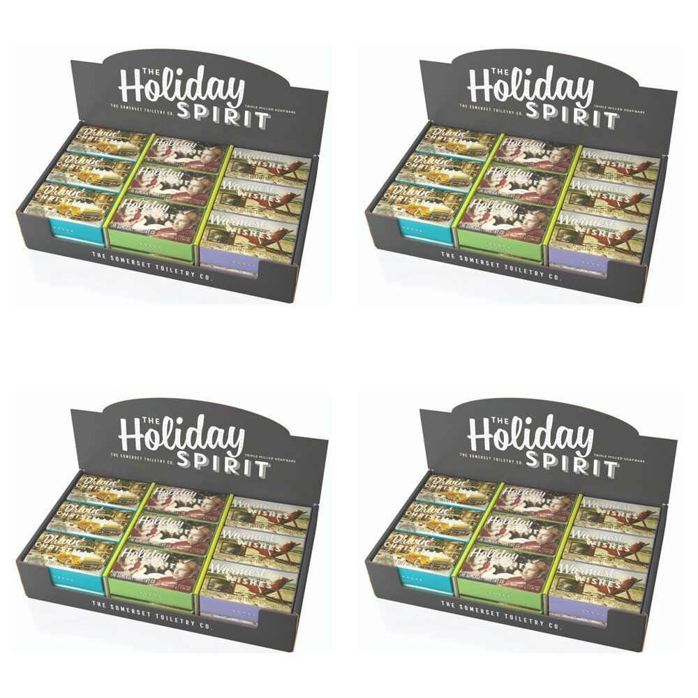 The Somerset Toiletry Co Holiday Spirit Soap 200g Assorted Counter Display of 18 Bundle of 4