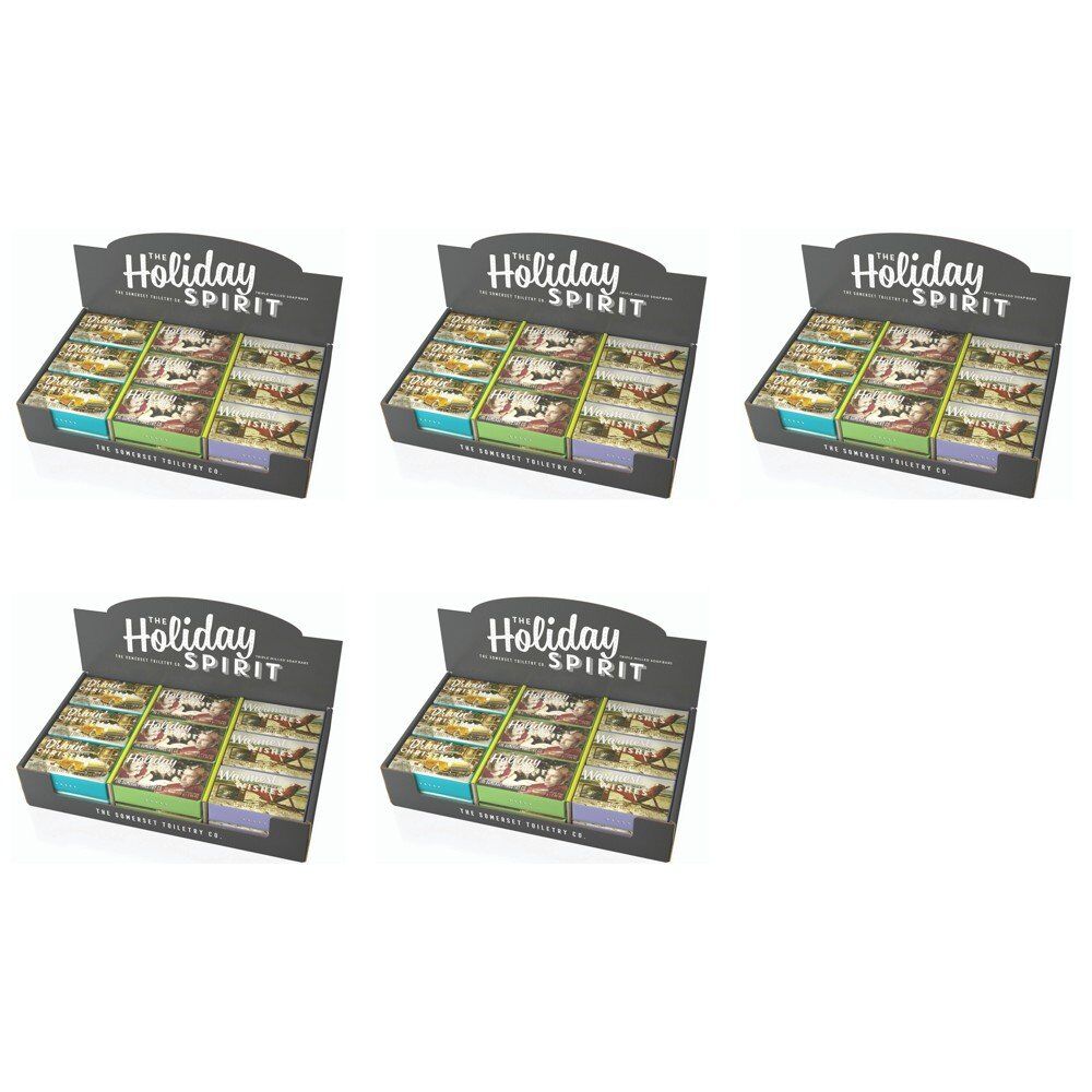 The Somerset Toiletry Co Holiday Spirit Soap 200g Assorted Counter Display of 18 Bundle of 5
