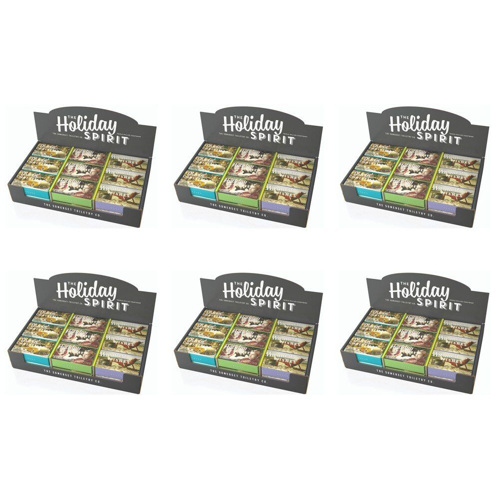 The Somerset Toiletry Co Holiday Spirit Soap 200g Assorted Counter Display of 18 Bundle of 6