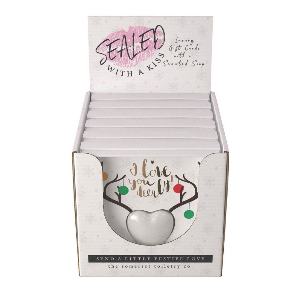The Somerset Toiletry Co Love You Deerly Soap in a Card Counter Display of 6 Bundle of 2