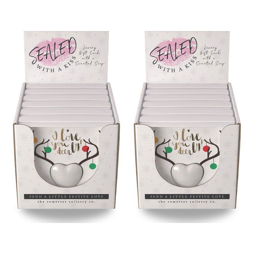 The Somerset Toiletry Co Love You Deerly Soap in a Card Counter Display of 6 Bundle of 2