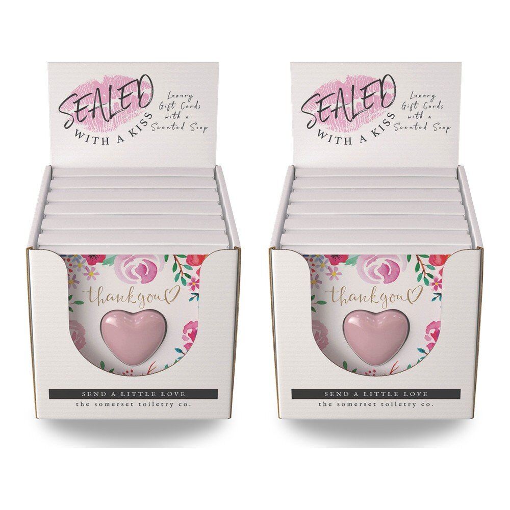 The Somerset Toiletry Co Thank You Soap in a Card Counter Display of 6 Bundle of 2