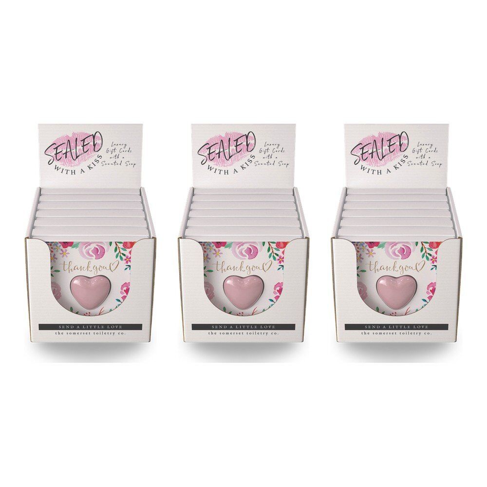 The Somerset Toiletry Co Thank You Soap in a Card Counter Display of 6 Bundle of 3