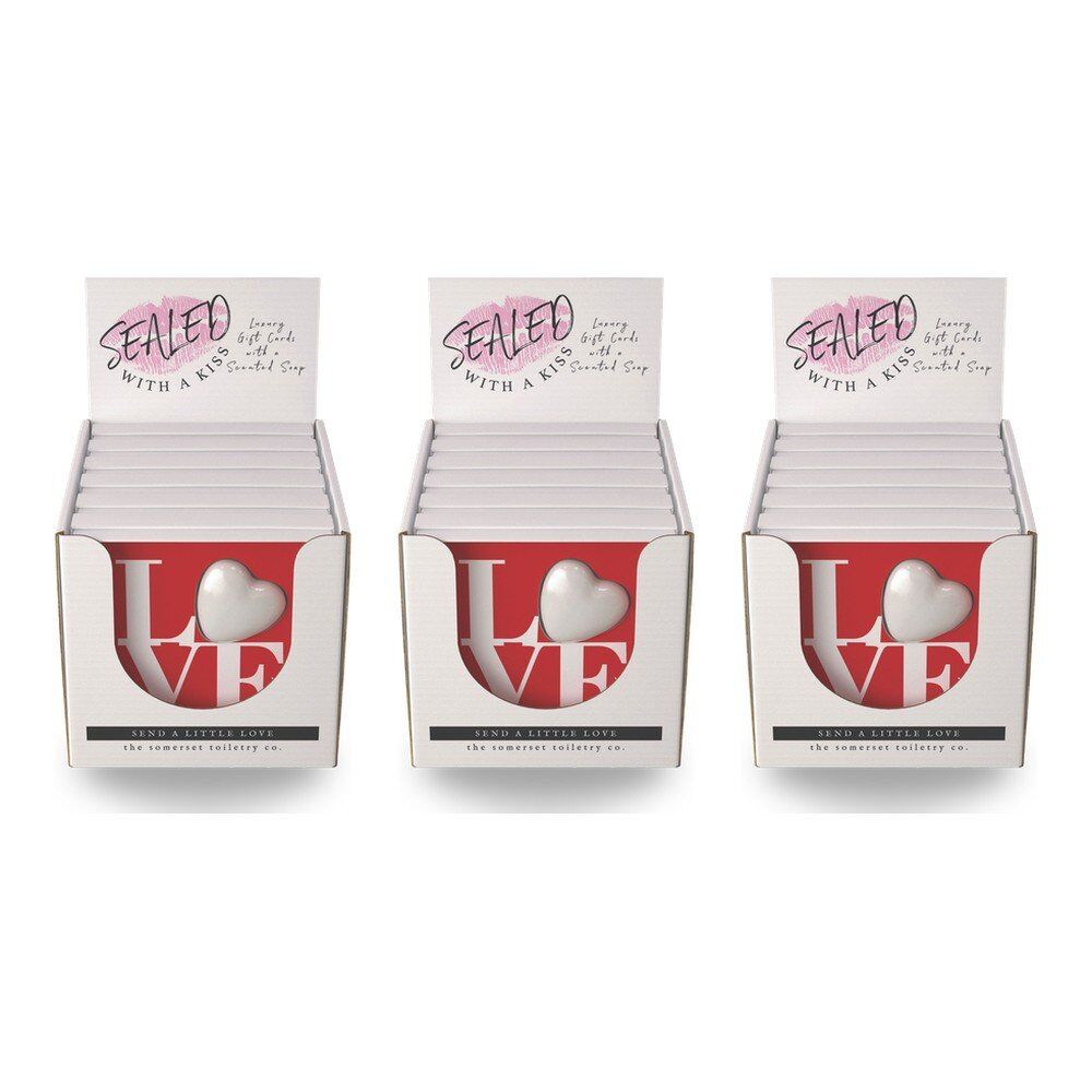 The Somerset Toiletry Co Love You Soap in a Card Counter Display of 6 Bundle of 3
