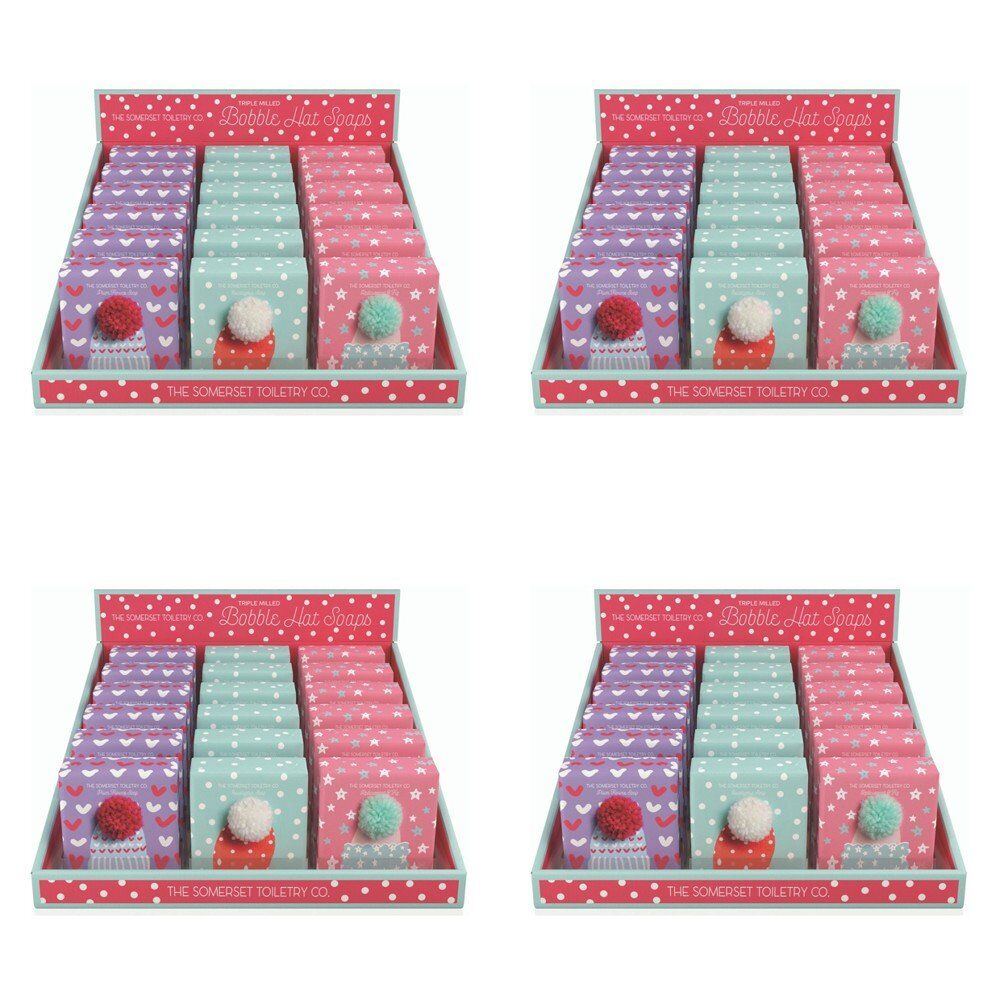 The Somerset Toiletry Co Bobble Hat Soaps 150g Assorted Counter Display of 18 Bundle of 4