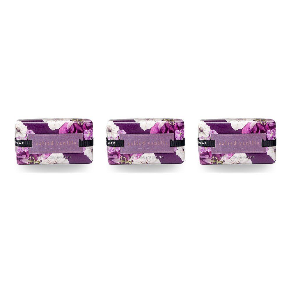 Ministry of Soap Blush Hues Salted Vanilla Triple Milled Soap 200g Pack of 3
