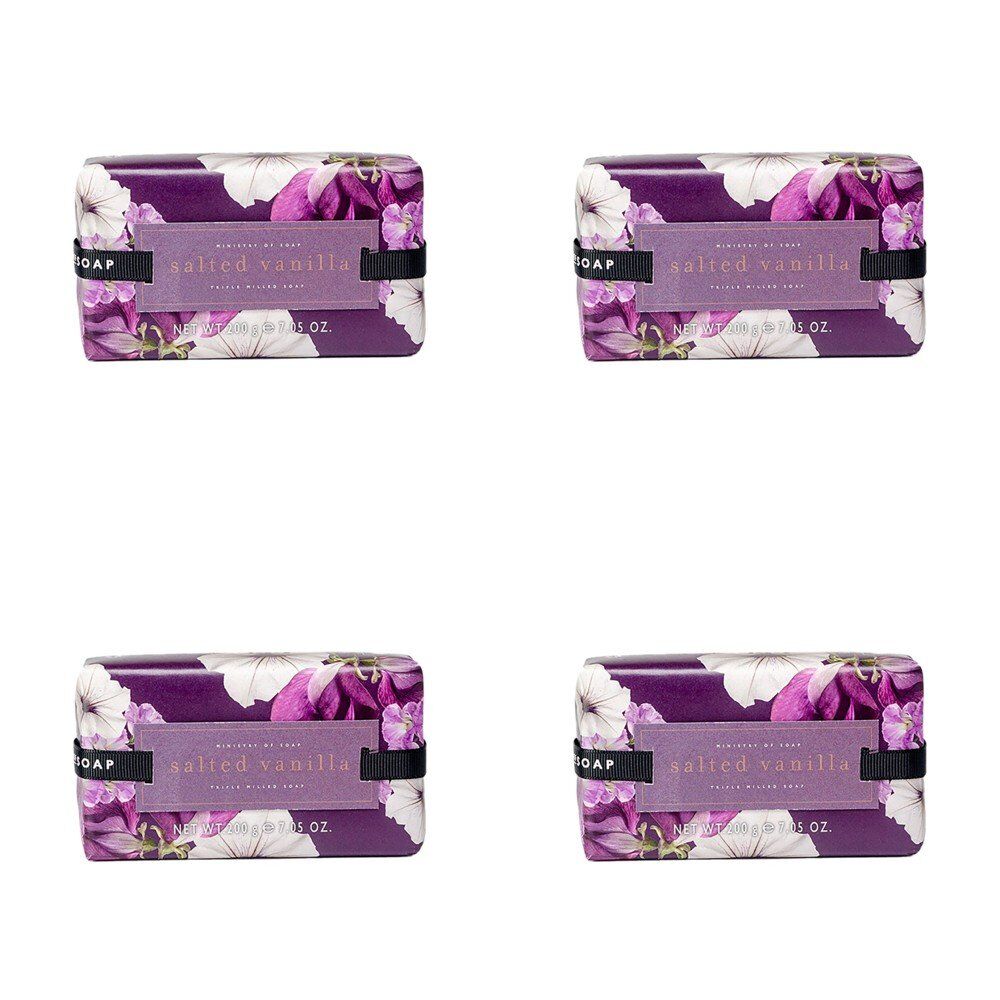 Ministry of Soap Blush Hues Salted Vanilla Triple Milled Soap 200g Pack of 4