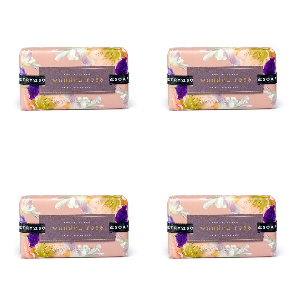 Ministry of Soap Blush Hues Wooded Rose Triple Milled Soap 200g Pack of 4