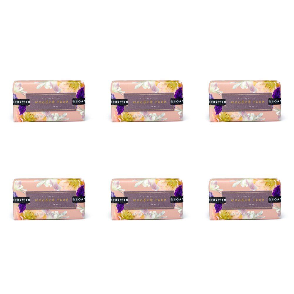 Ministry of Soap Blush Hues Wooded Rose Triple Milled Soap 200g Pack of 6