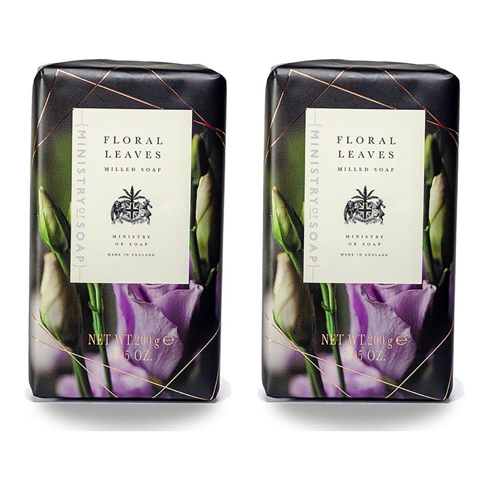Ministry of Soap Dark Floral Collection Floral Leaves Milled Soap 200g Bundle of 2