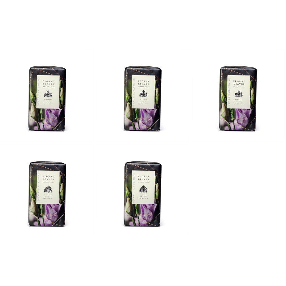 Ministry of Soap Dark Floral Collection Floral Leaves Milled Soap 200g Bundle of 5