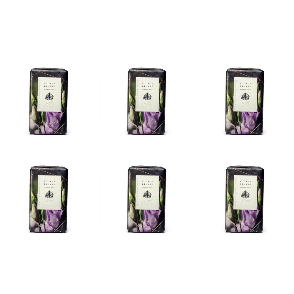 Ministry of Soap Dark Floral Collection Floral Leaves Milled Soap 200g Bundle of 6