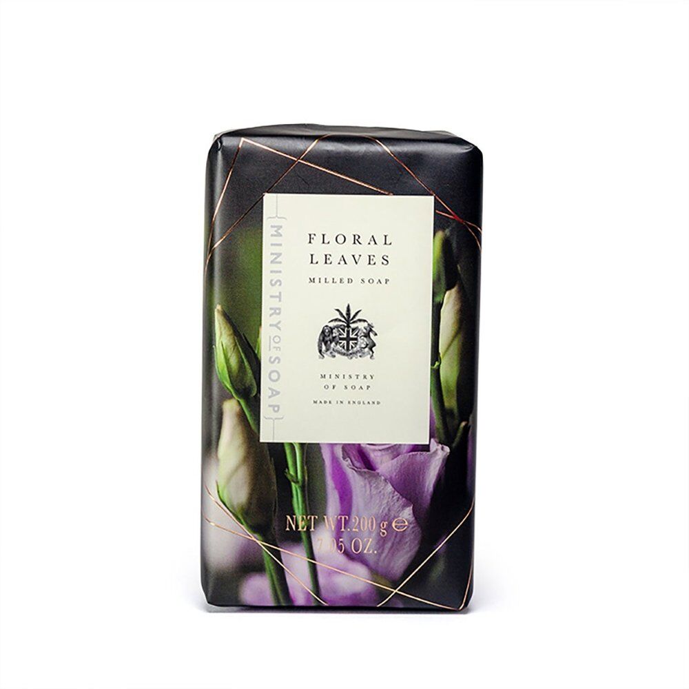 Ministry of Soap Dark Floral Collection Floral Leaves Milled Soap 200g