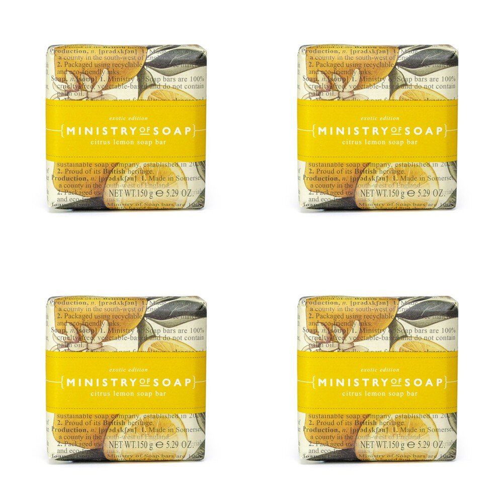 Ministry of Soap Exotic Edition Citrus Lemon Square Soap Bar 150g Pack of 4