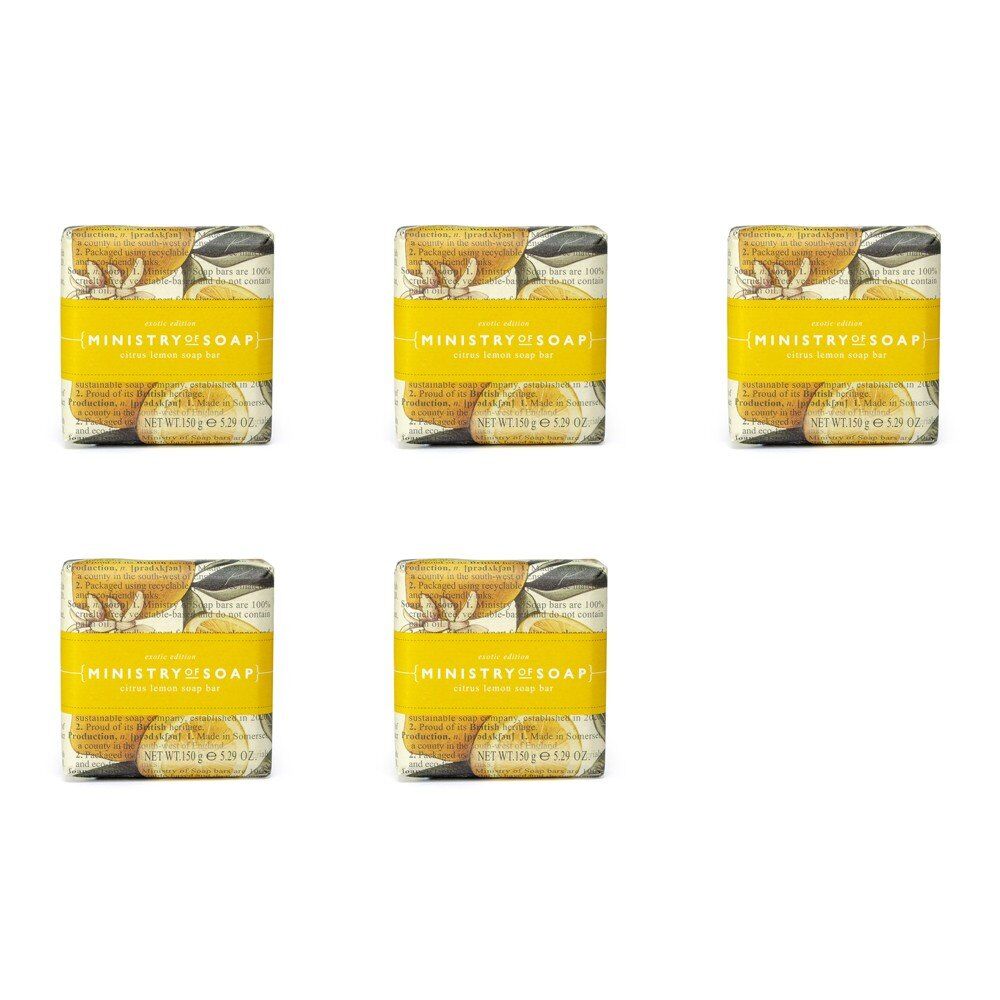 Ministry of Soap Exotic Edition Citrus Lemon Square Soap Bar 150g Pack of 5