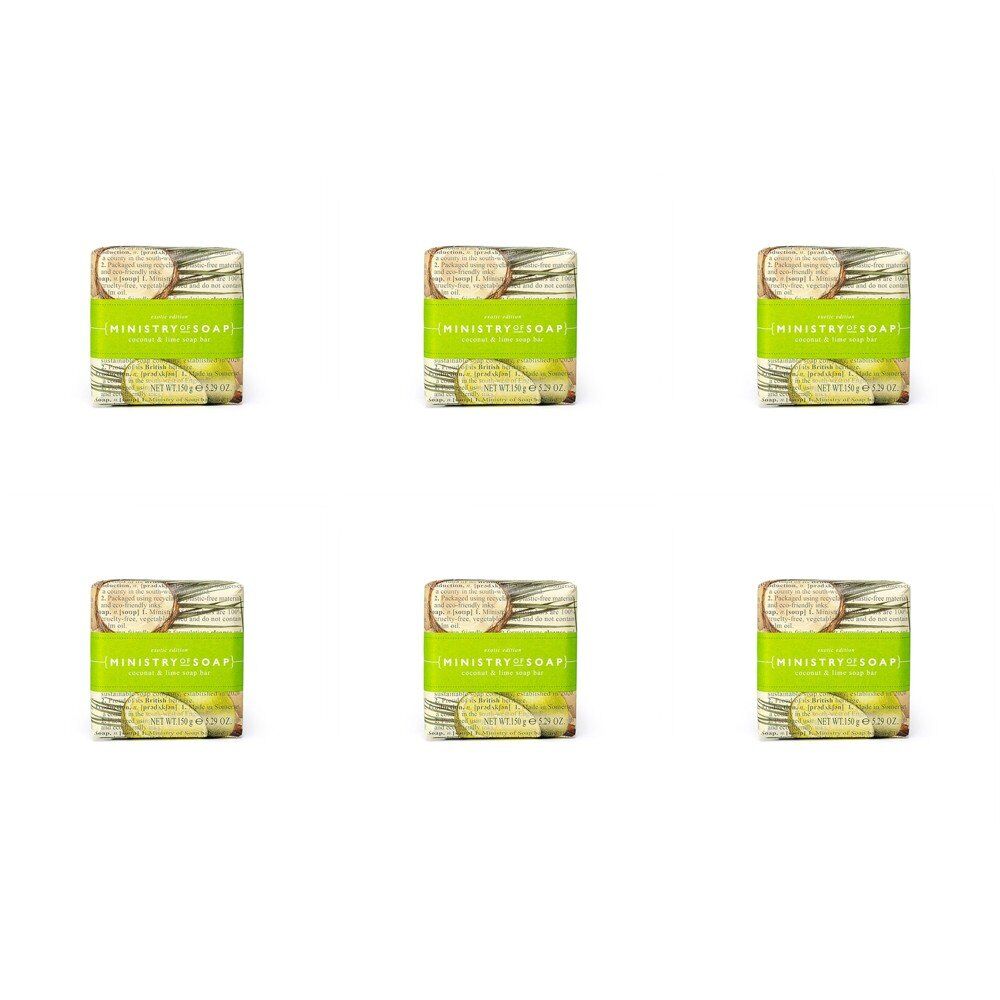 Ministry of Soap Exotic Edition Coconut and Lime Square Soap Bar 150g Pack of 6