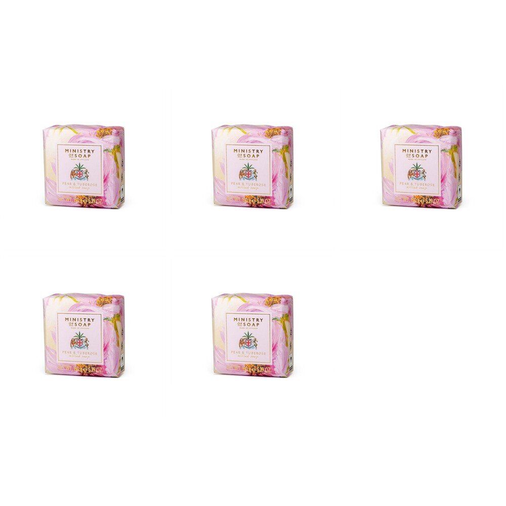 Ministry of Soap Oil Painting Spring Pear and Tuberose Milled Soap 150g Pack of 5