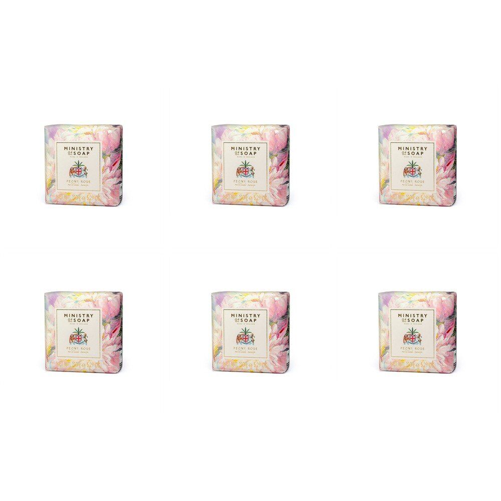 Ministry of Soap Oil Painting Spring Peony Rose Milled Soap 150g Pack of 6