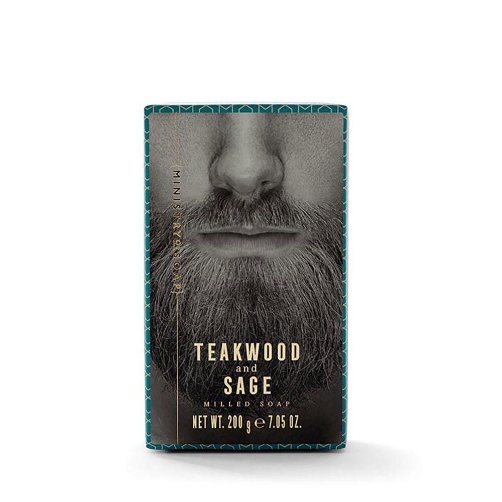 Ministry of Soap Woodsman's Teakwood and Sage Milled Soap 200g Pack of 3