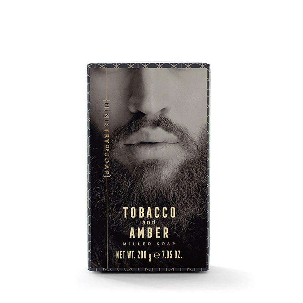 Ministry of Soap Woodsman's Tobacco and Amber Milled Soap 200g Pack of 3