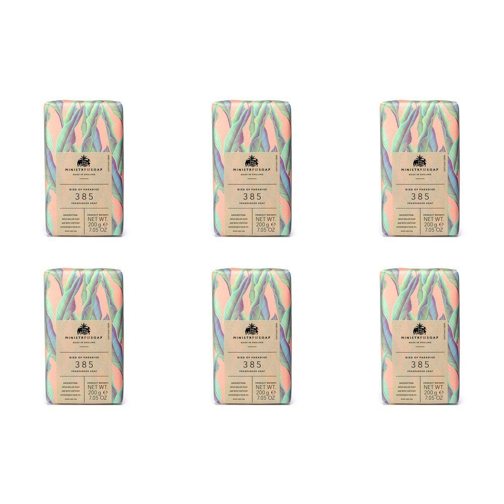 Ministry of Soap Natural Rainforest Bird of Paradise Fragranced Soap 200g Pack of 6