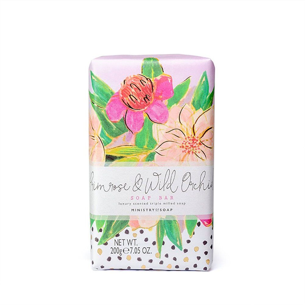 Ministry of Soap Painted Blooms Primrose and Wild Orchid Soap Bar 200g Pack of 2