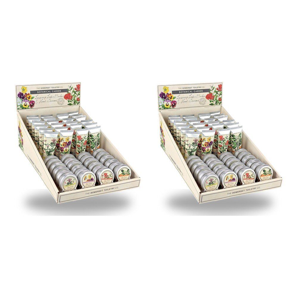 The Somerset Toiletry Co Botanical Hand Creams & Lip Balms Counter Display of 48 Bundle of 2