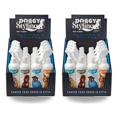 McGloins Doggy Styling Dog Shampoo and Spray Range 250mL Counter Display of 16 Bundle of 2