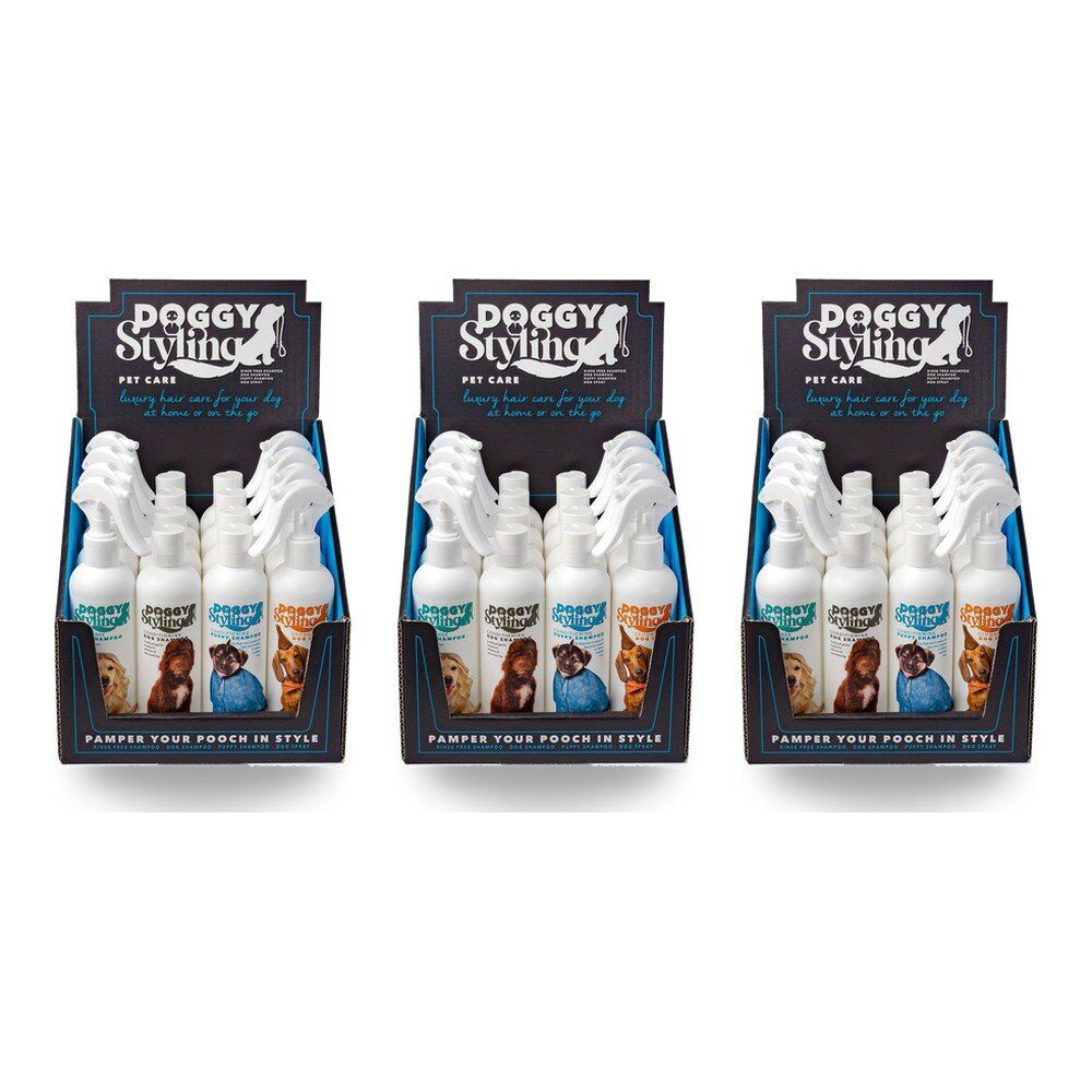 McGloins Doggy Styling Dog Shampoo and Spray Range 250mL Counter Display of 16 Bundle of 3