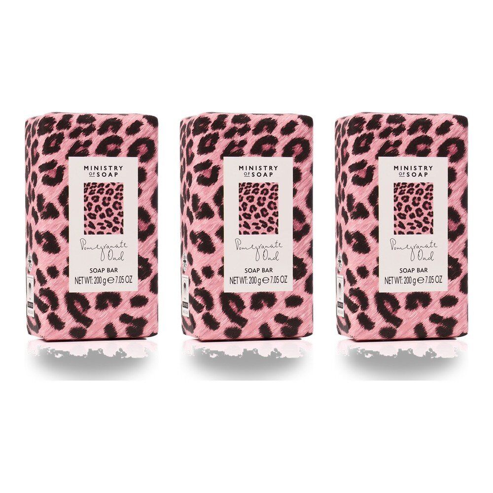 Ministry of Soap Wild Side Pomegranate Oud Soap Bar 200g Pack of 3