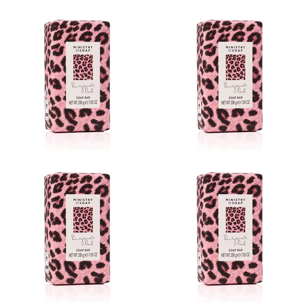 Ministry of Soap Wild Side Pomegranate Oud Soap Bar 200g Pack of 4