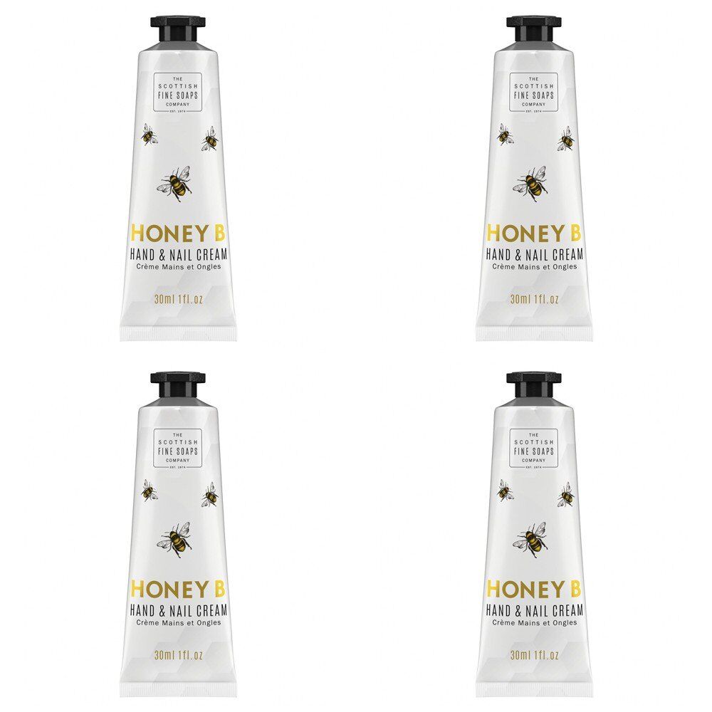 Scottish Fine Soaps Honey B Hand & Nail Cream 30mL Pack of 4