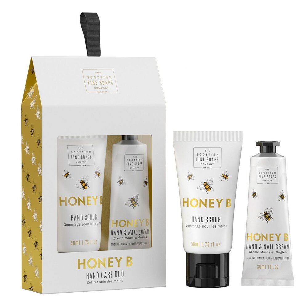 Scottish Fine Soaps Honey B Hand Care Duo Gift Set Hand Scrub & Hand Cream