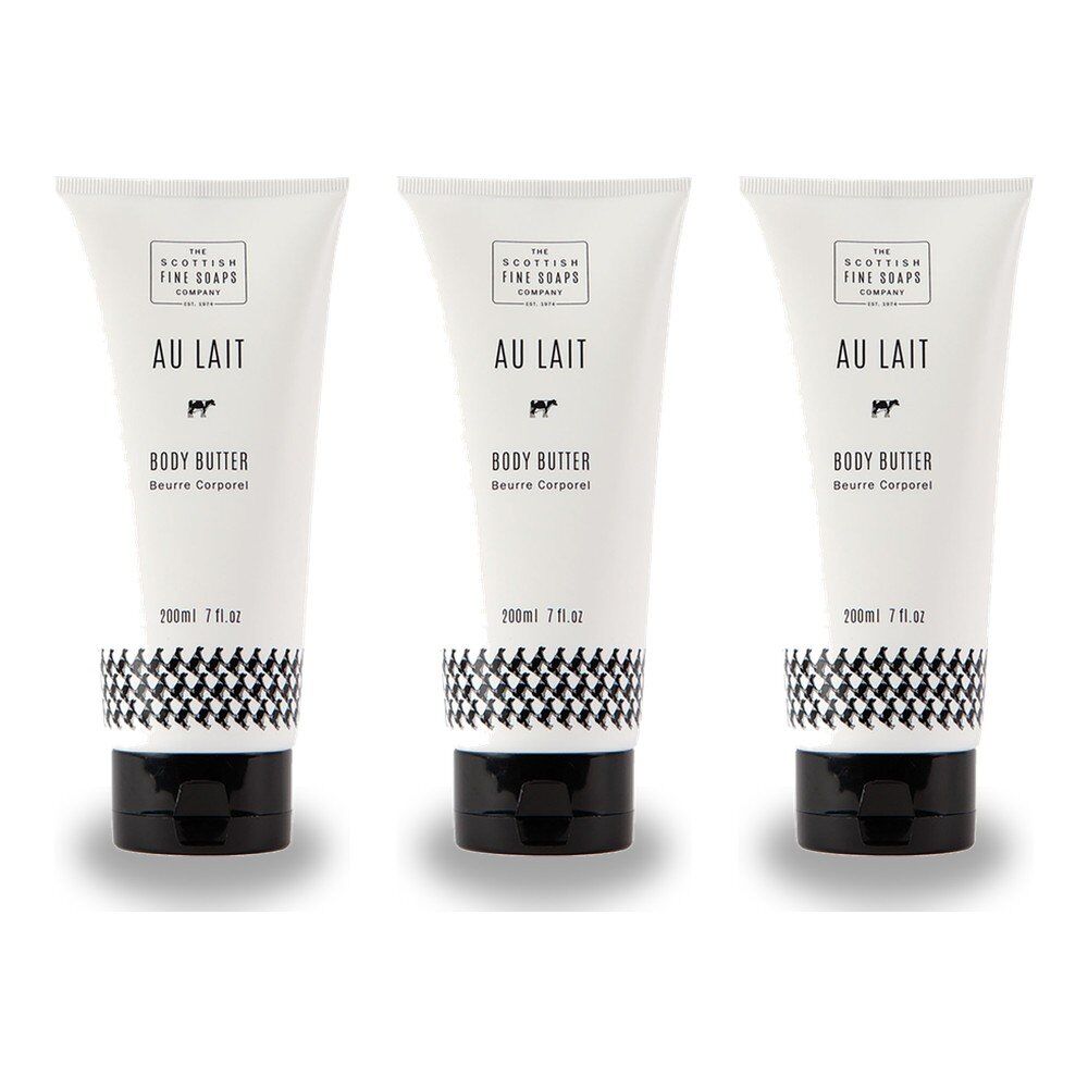 Scottish Fine Soaps Au Lait Body Butter 200mL Pack of 3