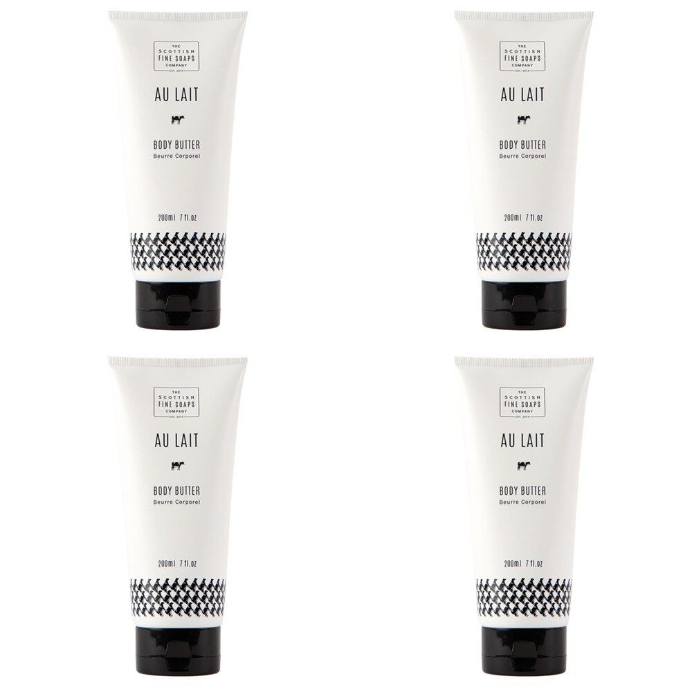 Scottish Fine Soaps Au Lait Body Butter 200mL Pack of 4