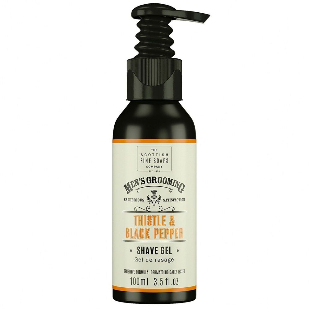Scottish Fine Soaps Men's Grooming Thistle & Black Pepper Shave Gel 100mL Pack of 5