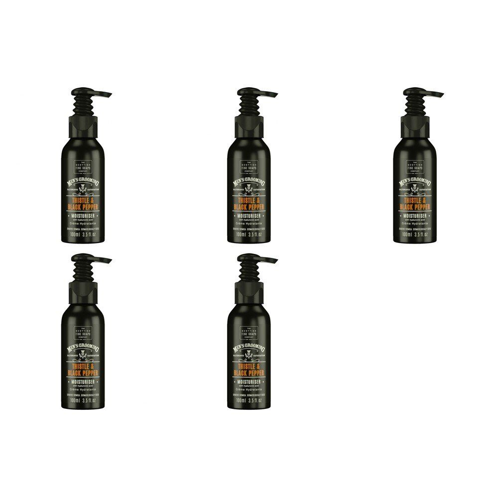 Scottish Fine Soaps Men's Grooming Thistle & Black Pepper Moisturiser 100mL Pack of 5