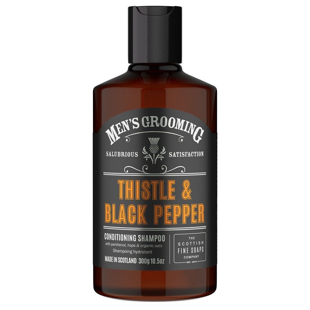 Scottish Fine Soaps Men's Grooming Thistle & Black Pepper Shampoo 300g Pack of 4