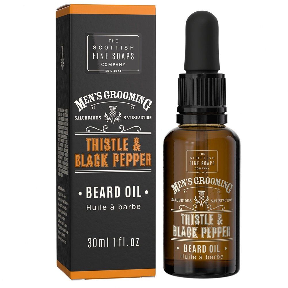 Scottish Fine Soaps Men's Grooming Thistle & Black Pepper Beard Oil 30mL Pack of 4